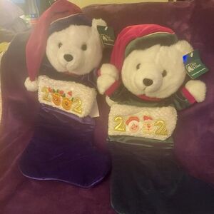 Vintage Holiday Bear stockings (2)